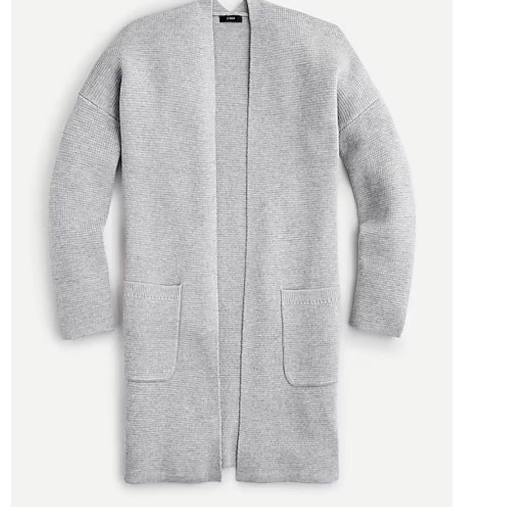 J Crew Open-front Cardigan-jacket Heather Grey